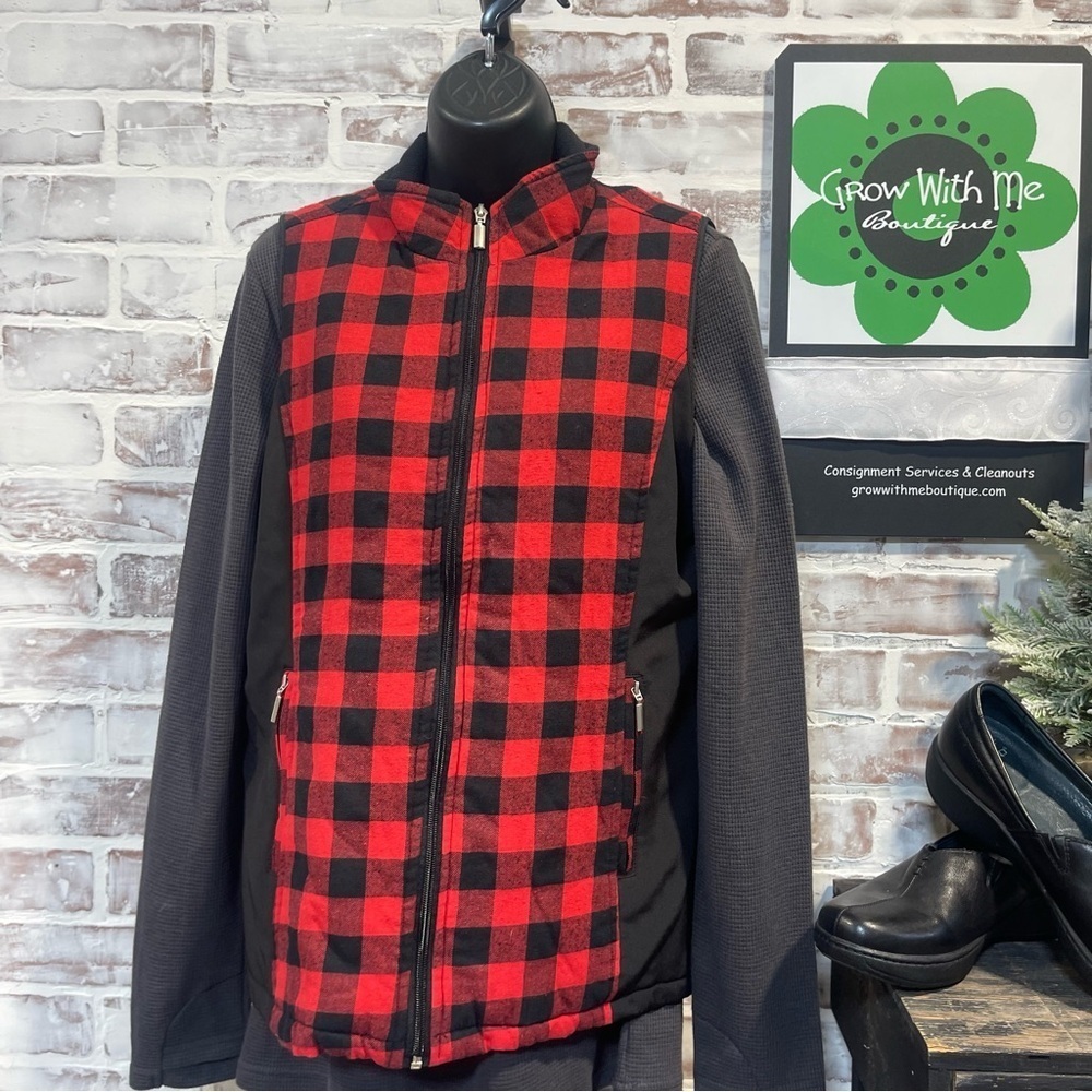 Indigo Buffalo plaid vest women’s medium